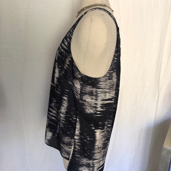 BCBGMaxAzria Tank Top Edita brush stroke pattern size M black and grey - Picture 4 of 9